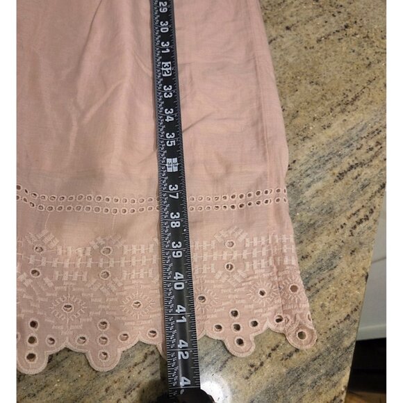 Old Navy Boho Embroidered Eyelet Cotton Midi Dress Size M Pink Blushin up - Picture 4 of 16